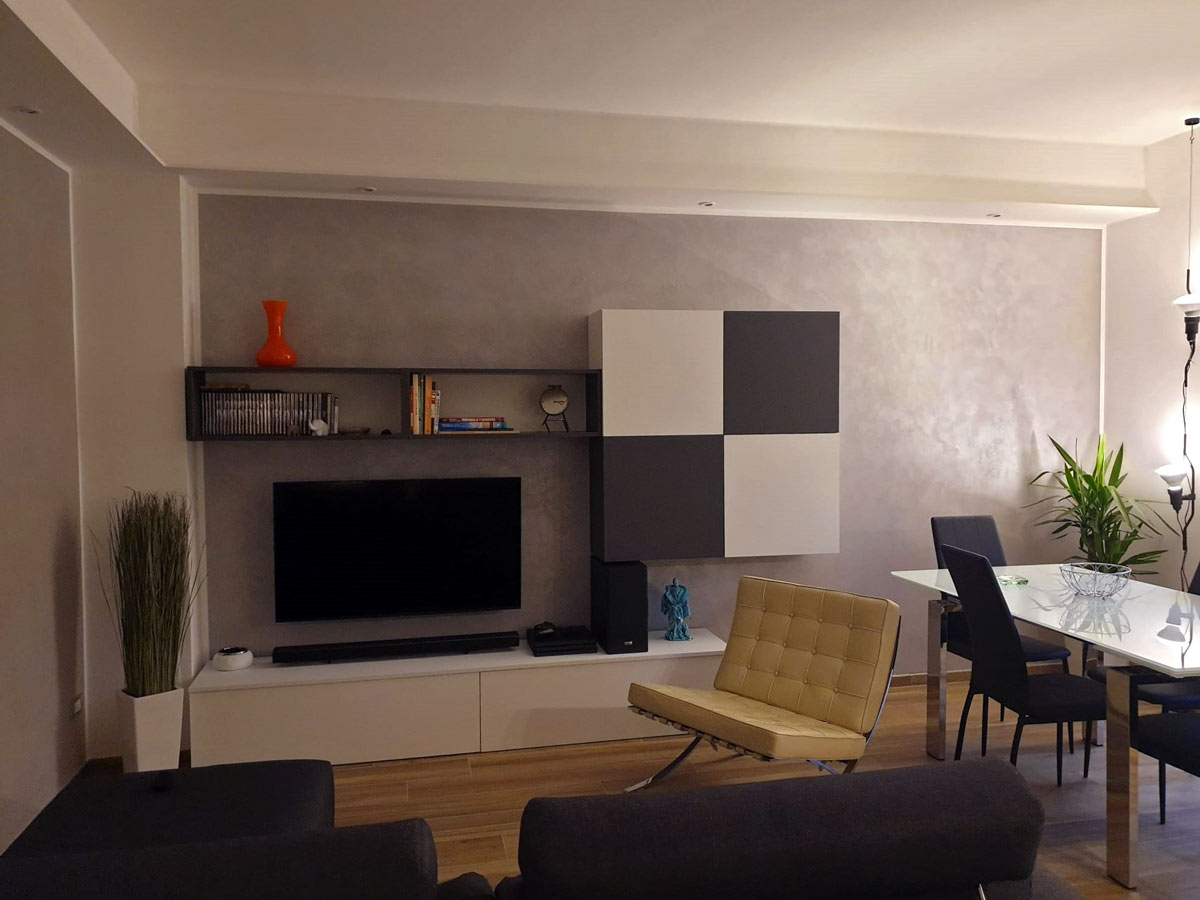 planimetria progetto ristrutturazione appartamento trilocale zona Gallarate con soggiorno openspace
